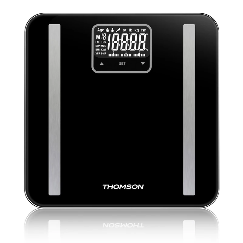 THOMSON bfMASS2 Body Fat Scales - Body Fat/Muscle/Bone Weight/Water/Visceral Fat Index/BMI - Max 180 kg