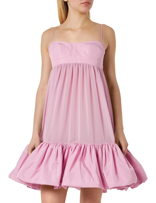 Pinko Women's Moscato Taffeta Dress with Georgette Casual Night, N98_Smoke Orchid, 8