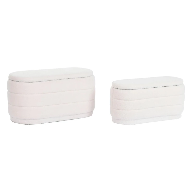 DKD Home Decor Estándar Bench White