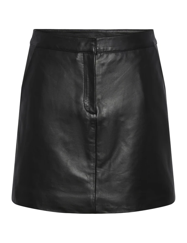 YAS Women's Yaslyma Hmw Leather Skirt Noos Skirt, Black, XS