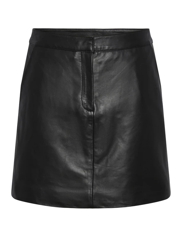 YAS Women's Yaslyma Hmw Leather Skirt Noos Skirt, Black, XL