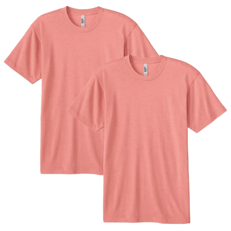 American Apparel Unisex-Adult Tri-Blend Track T-Shirt, Style Gtr401, 2-Pack, Tri-Coral (2-Pack), L - Image 1