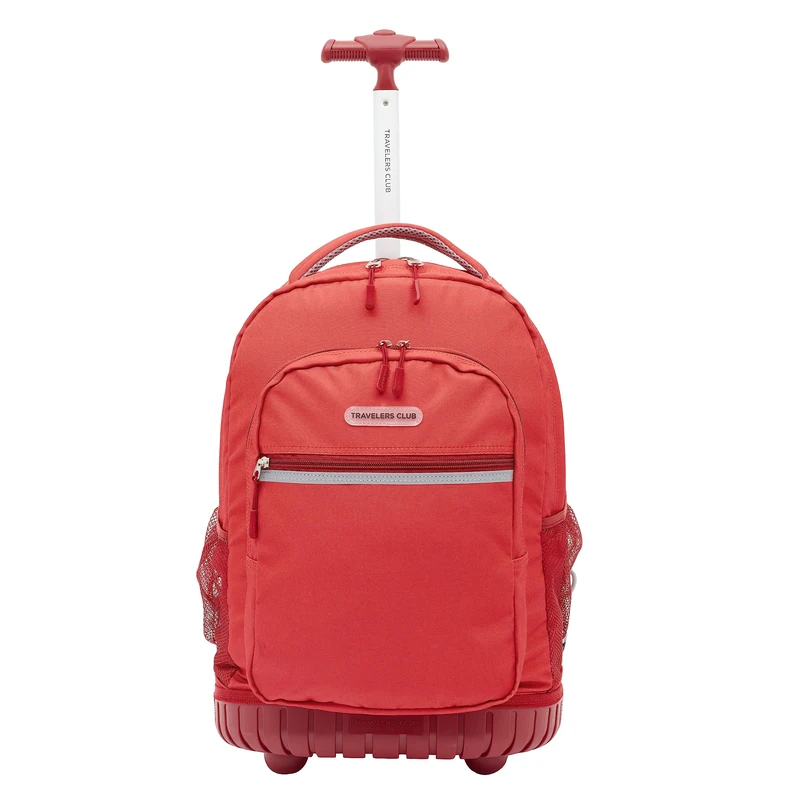 Travelers Club - Rolling Backpack with Shoulder Straps, Red, 45 cm
