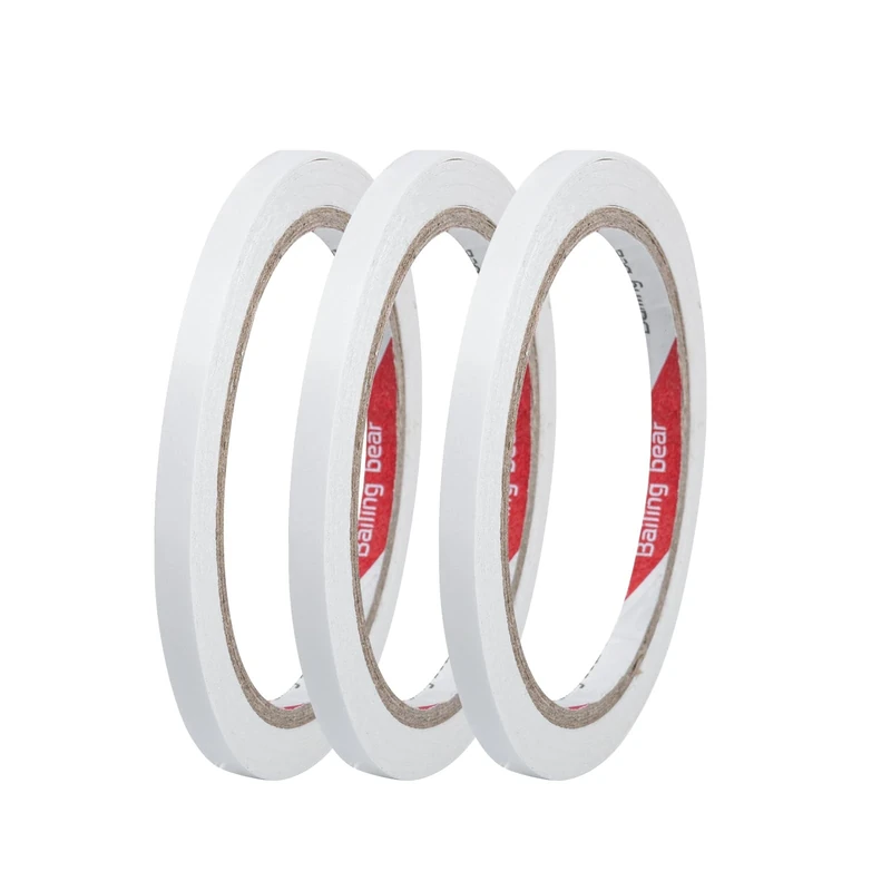 3 Rolls Double Sided Tape Craft, 6mm x 15Metre Double Side Tapes Adhesive Sticky, Multipurpose Clear Adhesive Double-Sided Tape for DIY Cards Gifts Photos Wallpaper Crafts Ribbon Event Decorations