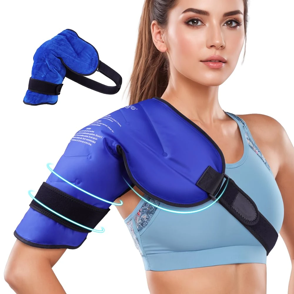 NEWGO Shoulder Ice Pack Rotator Cuff Cold Therapy, FSA HSA Eligible, for Pain Relief, Recovery After Shoulder Surgery, Sore Muscles, Tendonitis (Blue)