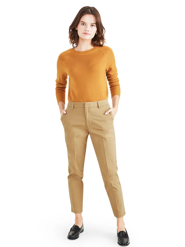 Dockers Women's Refined Slim Chino, Harvest Gold, 26 R