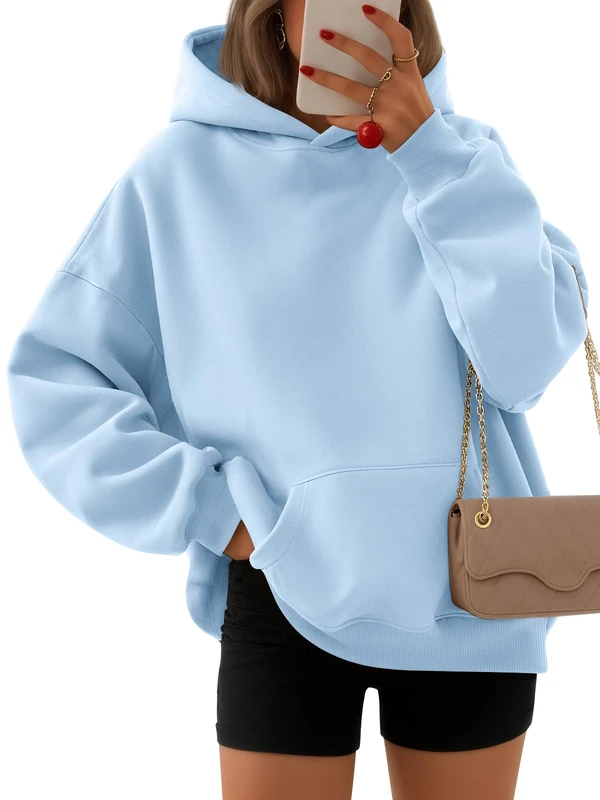 EFAN Womens Hoodies Oversized Sweatshirts Pullover Fleece Sweaters Long Sleeve Winter Fall Outfits Fashion Y2k Clothes, Lightblue, S