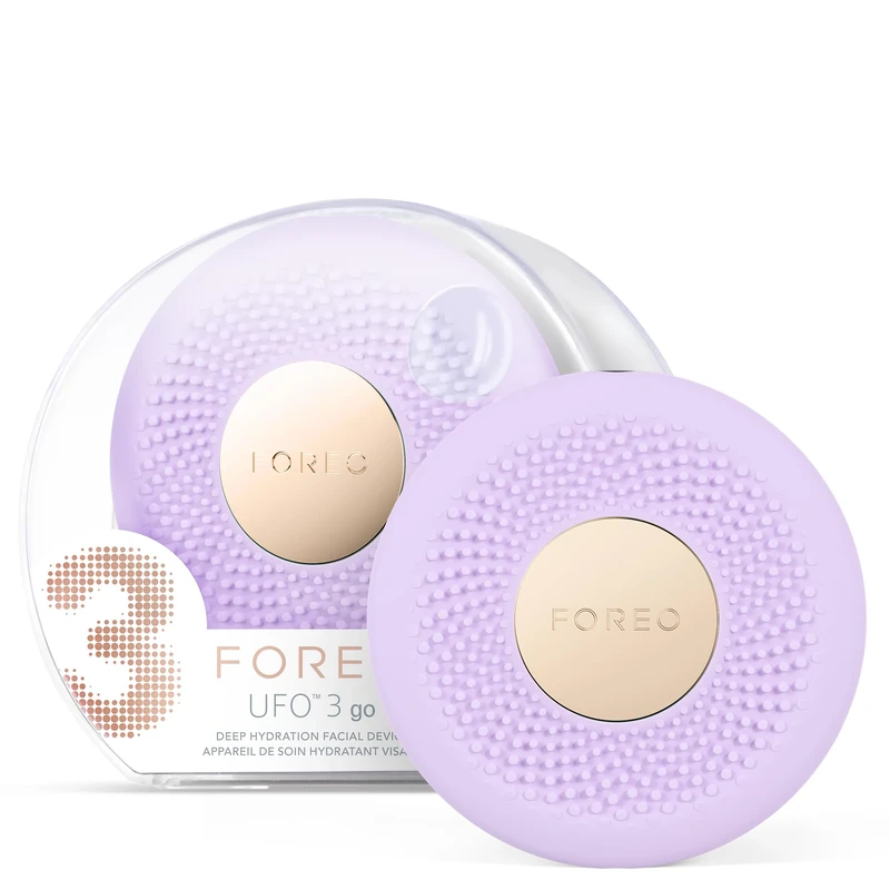 FOREO UFO 3 go Travel-friendly Face Mask Skincare Device, Face Moisturiser, Anti-Aging Skincare, Full Spectrum LED & Red Light Therapy, Thermo Therapy, T-Sonic Massage, App-connected, Lavender