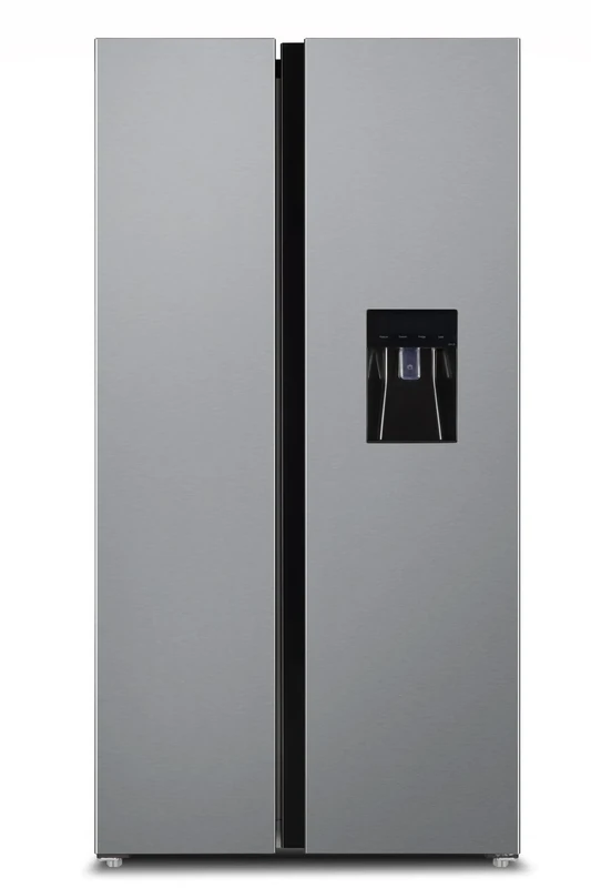 SIA Freestanding 2 Door American Fridge Freezer 627L with Ice & Water Dispenser - Silver