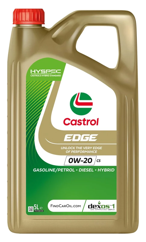 Castrol EDGE 0W-20 C5 Engine Oil 5L, Gold