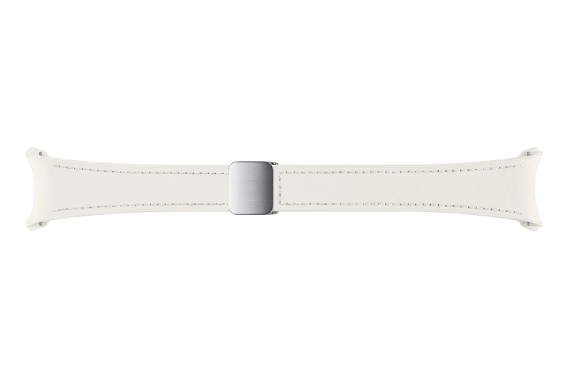 Samsung Galaxy Official D-Buckle Hybrid Eco-Leather Band (Slim, S/M) for Galaxy Watch, Cream