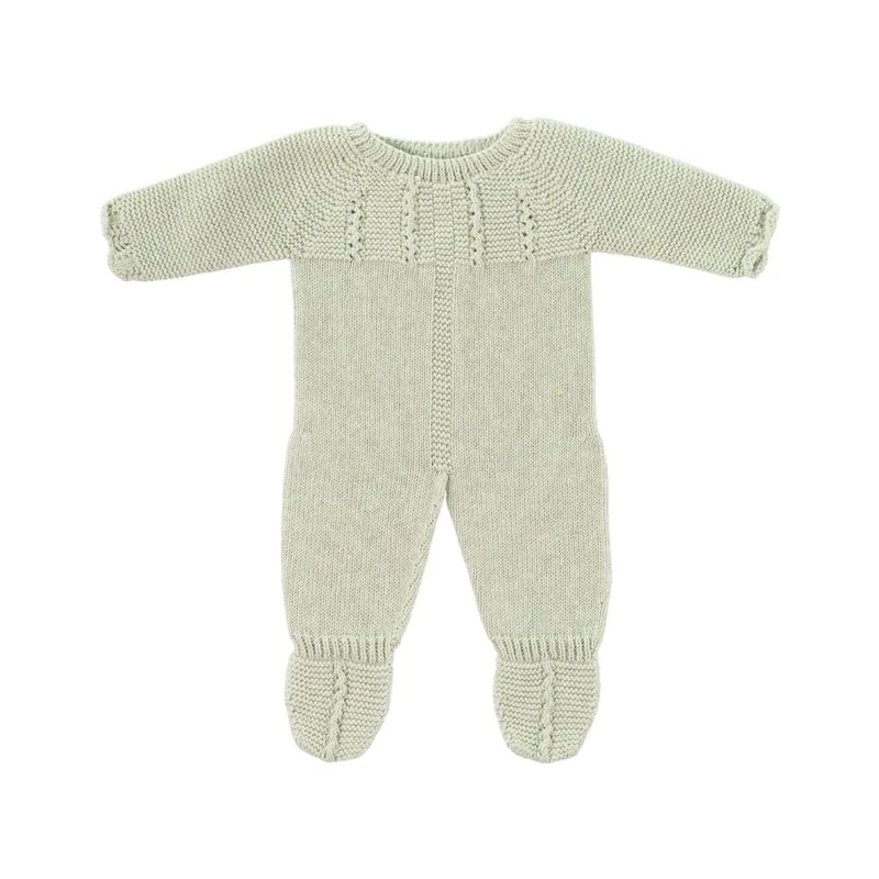 Miniland Green Knitted Pyjamas for Doll 40 cm. Made in Spain with Recycled Textile. Miniland Dolls.