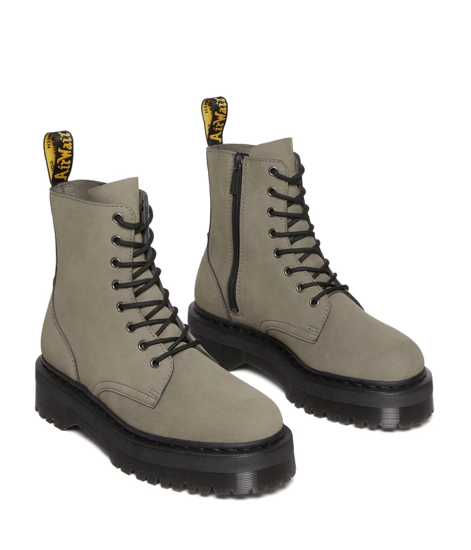 DR MARTENS 31296059 8 Eye Boot Men Nickel Grey Milled Nubuck Wp UK 8