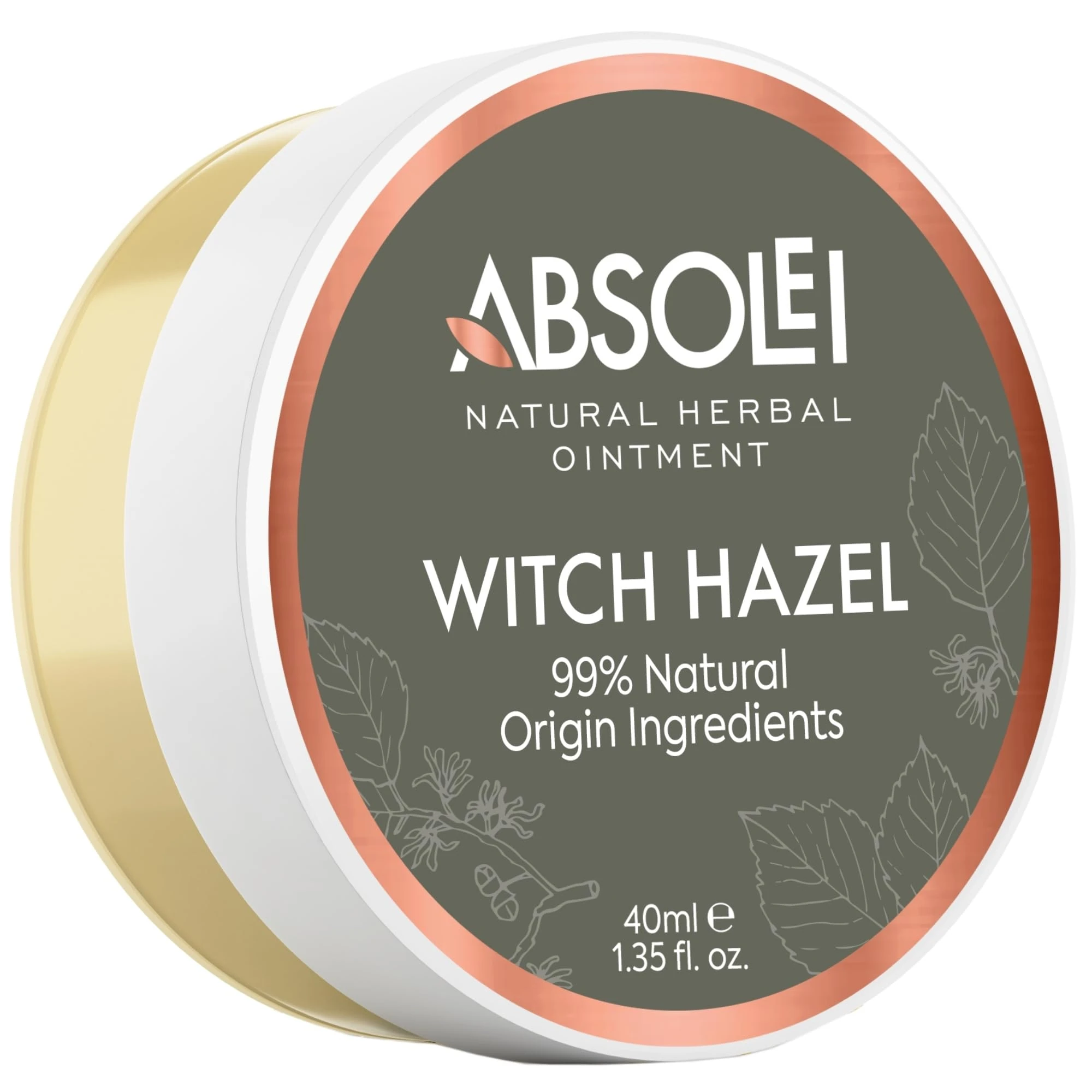 Absolei Hemorrhoids Ointment, Natural Witch Hazel Ointment for Burning, Itching and Discomfort, 40 ml (Pack of 1)