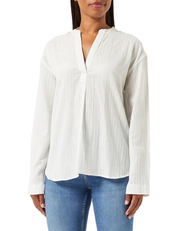 TILDEN Women's Blouse Shirt, Light Blue Stripes, S