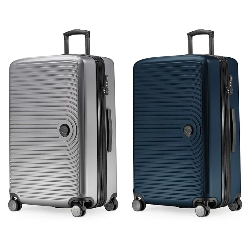 Hauptstadtkoffer MITTE - Large Check-in Trolley, Hard Shell Suitcase with Extension, 76 cm, 130 L, Silver & MITTE - Large Check-in Trolley, Hard Shell Suitcase with Extension, 76 cm, 130 L, Darkblue