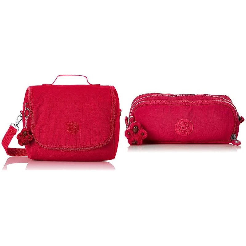 Kipling New KICHIROU, Large Insulated Lunch Bag, Water Repellent, 23 cm, 6 L, True Pink & GITROY, Pencil Case, 23 cm, 1 L, True Pink