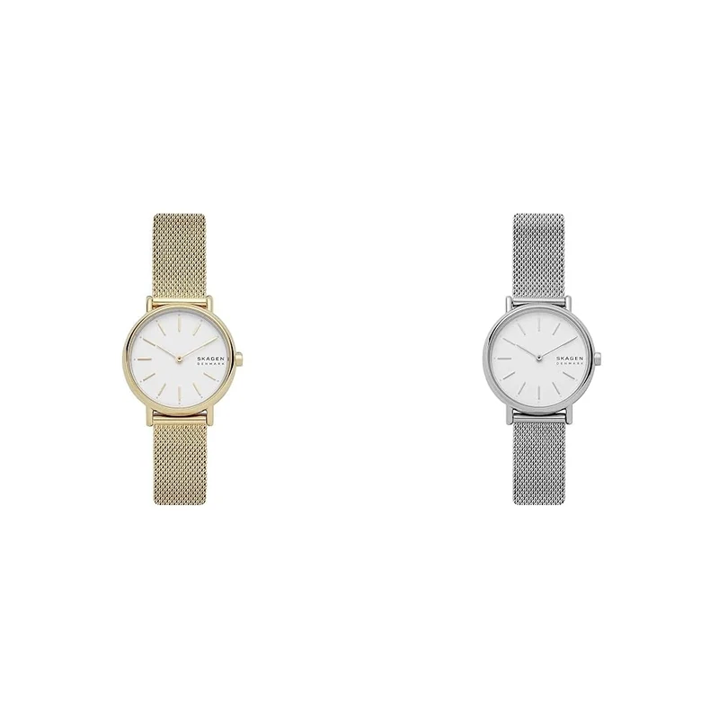Skagen Watch for Women Signatur Lille, Two Hand Movement, SKW2693 & Watch for Women Signatur Lille, Two Hand Movement, 30 mm Silver Stainless Steel Case with a Stainless Steel Mesh Strap, SKW2692
