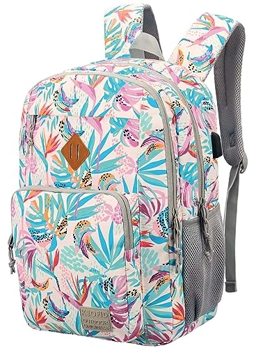 KEOFID KEOFIDclassiccarry-ontravelbackpackformenandwomen,AntitheftlaptopbackpackwithUSBchargingport,largebackpackforcollege(Leaves)