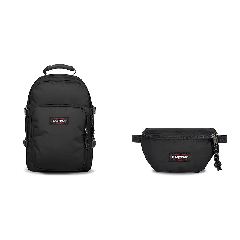 EASTPAK Provider Backpack, 44 cm, 33 L, Black & Springer Bum Bag, 23 cm, 2 L, Black
