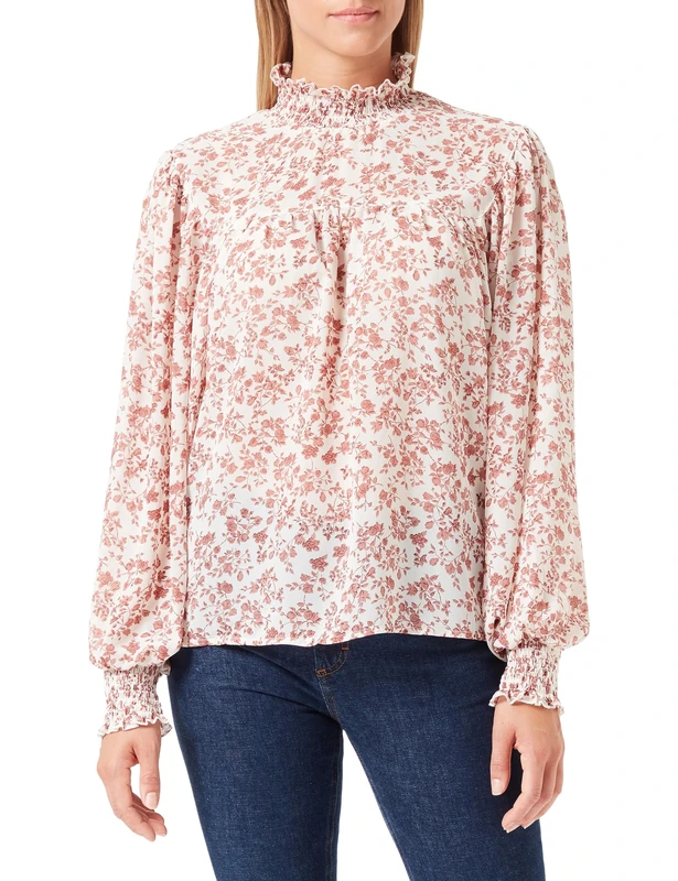 TILDEN Women's Blouse with Floral Print 37330973, White Rust, M, White Rust, M