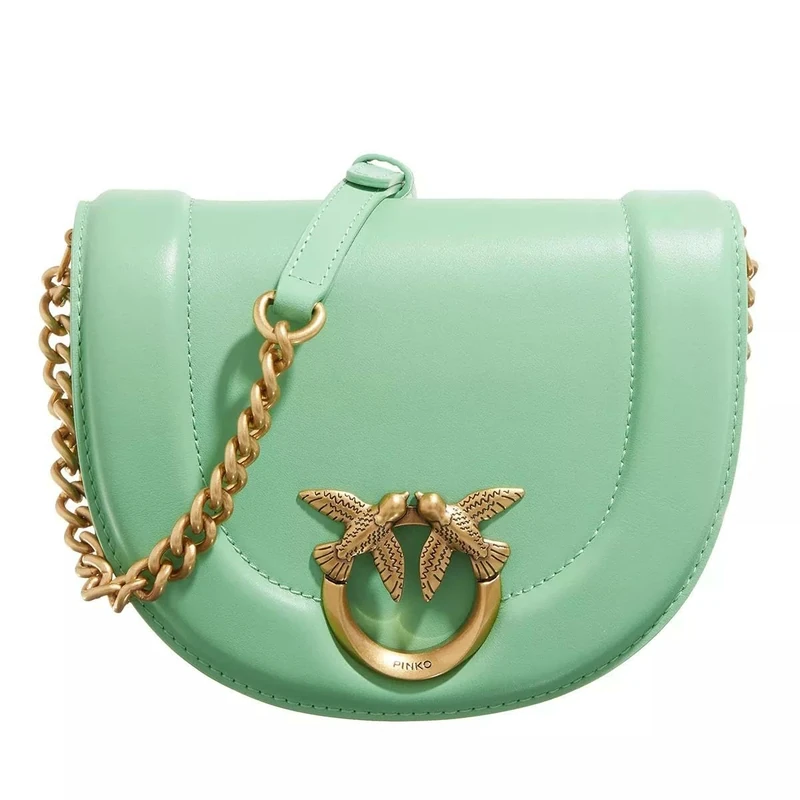 Pinko Women's Love Round Click Mini Soft Calf Bag, T36q_Green Mint-Antique Gold, 20