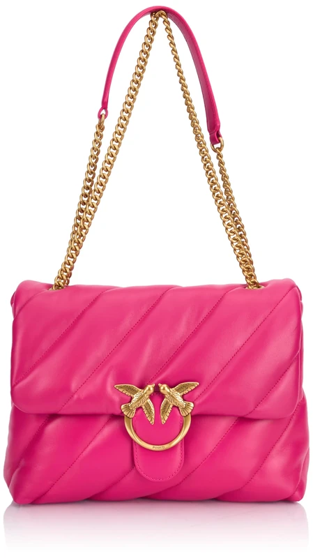 Pinko Women's Love Puff Big Cl Sheep Tassel Bag, N17q_Pink Antique Gold, 32