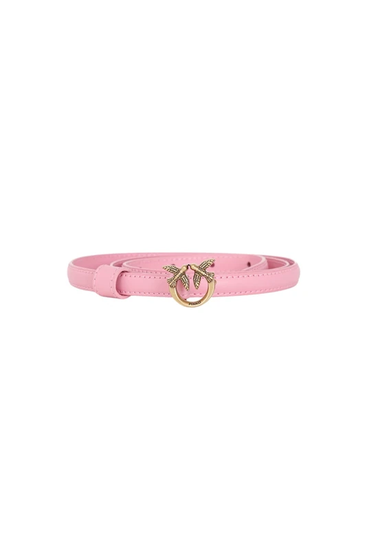 Pinko Women's Love Berry H1 Belt Calf Silk, P31q_Pink Marino-Antique Gold, L