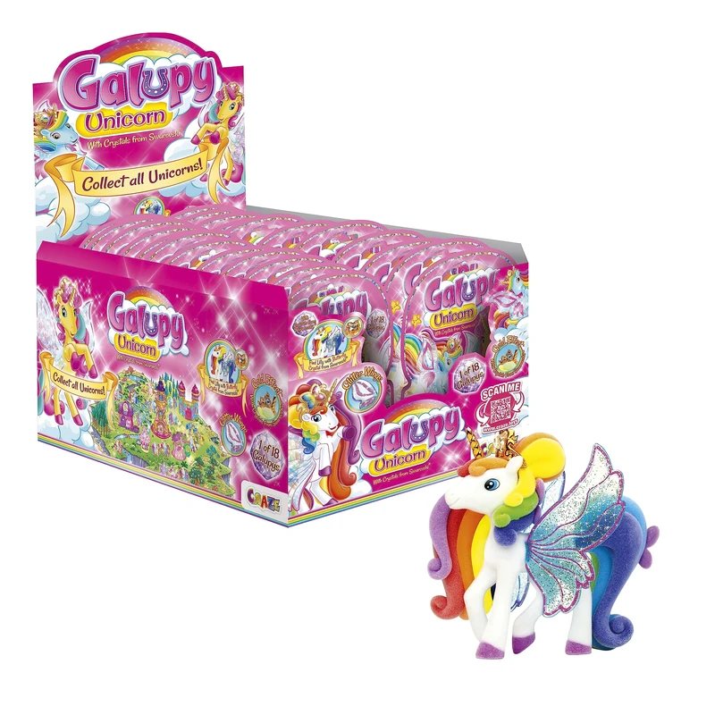 Galupy Unicorn Toys – 24 Collectible Unicorn Figures Playset for Girls – Horse and Princess Toys for Children – Perfect Unicorn Gifts and Birthday Presents in Display Box