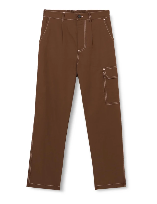 Pinko Women's Peliadi Pantalone Lino Fiammato Suit Pants, Ln1_Brown/Pink, 10