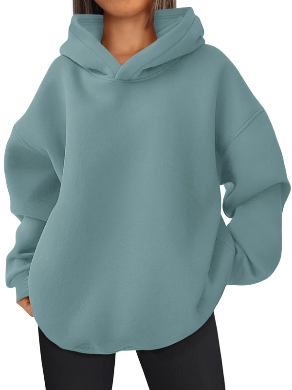 EFAN Womens Oversized Hoodies Fleece Hooded Sweatshirts Casual Comfy Tops Fall Fashion Outfits 2025 Cute Clothes with Pockets, Green, Medium