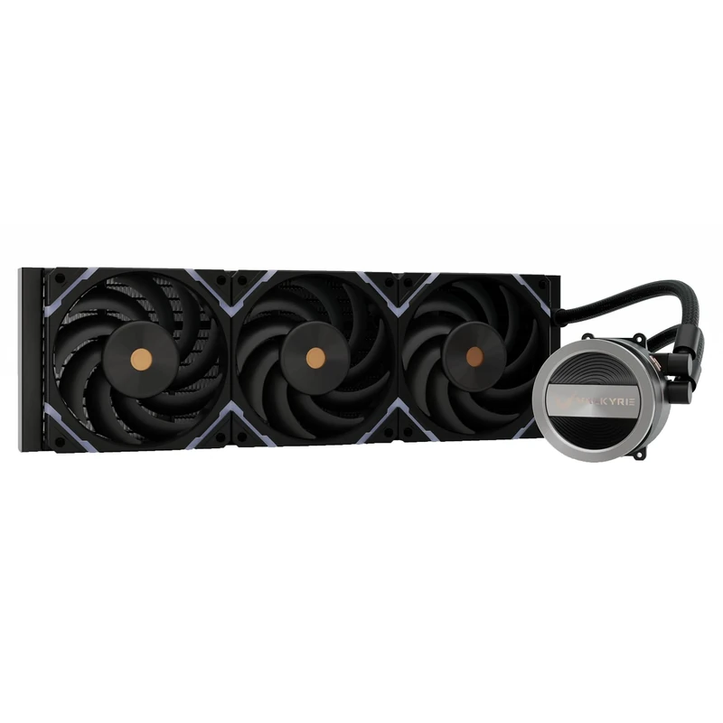 Valkyrie Dragonfang 360 RGB 360mm AIO CPU Liquid Cooler – 3×120mm ARGB PWM Fans – 300W TDP – PWM Pump 800–2600RPM – AMD AM5, AM4 – INTEL LGA 1851, 1700, 1200/1151 Compatible – Sync Ready | Black