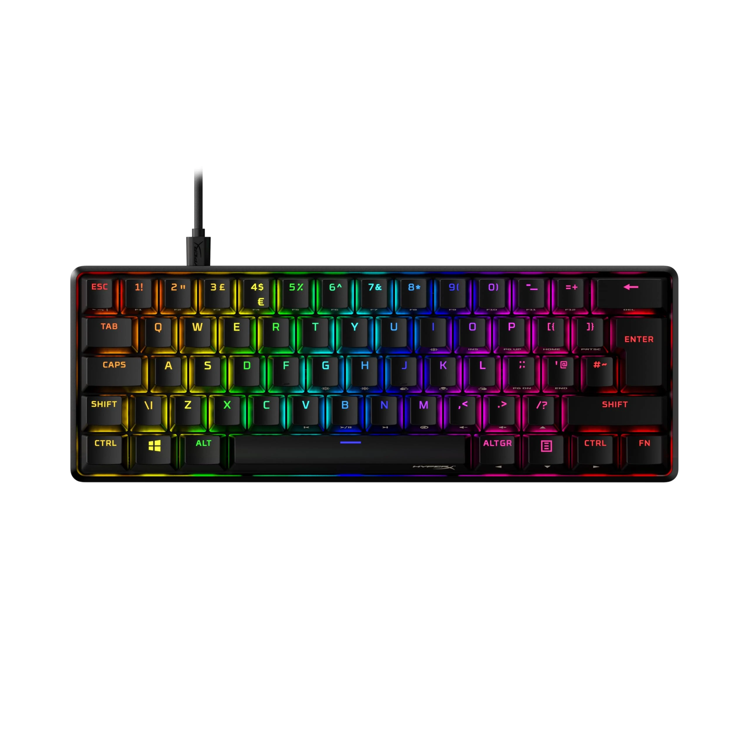 HyperX Alloy Origins 60 - Mechanical Gaming Keyboard, Ultra Compact 60% Form Factor, Red Switch, Double shot PBT keycaps, RGB LED Backlit, Side Printed Secondary Functions, NGENUITY Software