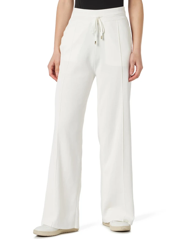 Pinko Women's Gardenia Technical Sweatshirt Effect Shaved Trousers Jumpsuit, Z04_White Brill, L