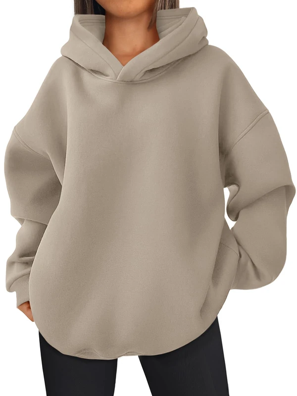 EFAN Womens Oversized Hoodies Sweatshirts Fleece Hooded Pullover Tops Sweaters Casual Comfy Fall Fashion Outfits Clothes 2024, Khaki, XL