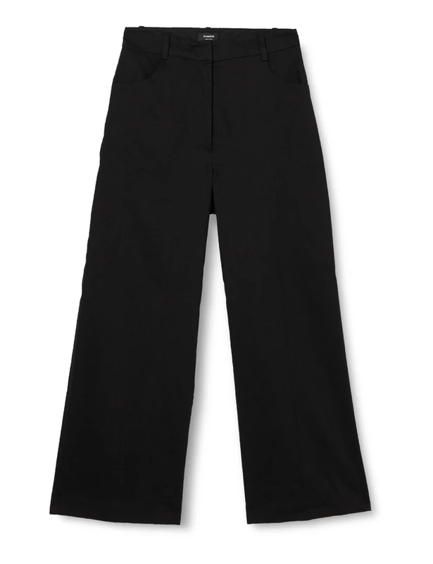 Pinko Women's Protesilao Stretch Linen Trousers Dress Pants, Z99_Black Limousine, 10