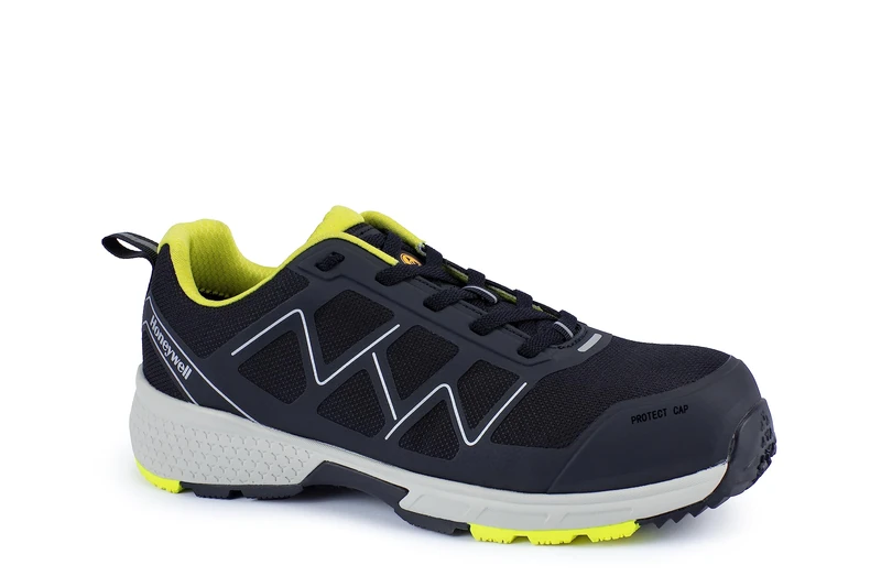 Honeywell Agile Sprinter S3 SRC ESD Industrial Safety Shoes for Men & Women, Low Cut, Lighter Composite Fiberglass Toecap, 3D Mesh Lining, EVA Midsole Rubber Outsole, Yellow, Size 13 UK, 6250120-48