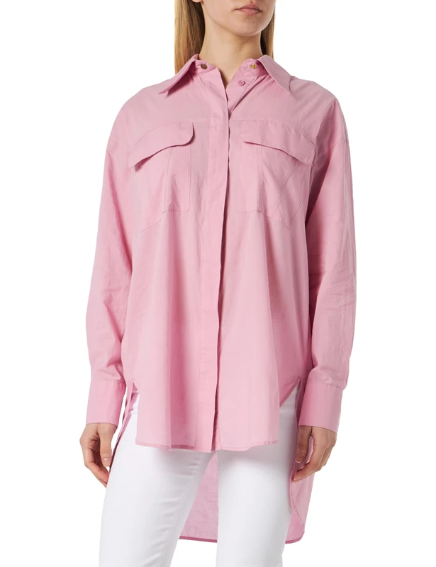 Pinko Women's Valdaora Cape Dyed Muslin Shirt Blouse, N98_Smoke Orchid, 6