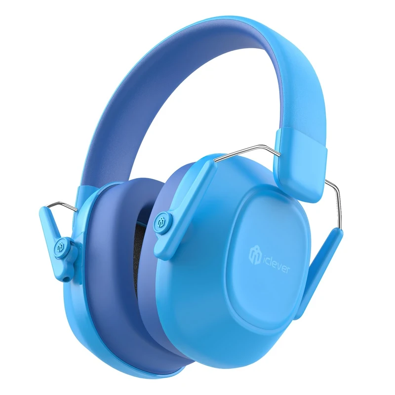 iClever Ear Defenders Children, SNR 29dB Safety Noise Reduction Ear Protectors Autism & Concentration Aid, Noise Cancelling Headphones for Kids, Kids Ear Defenders for Fireworks, Concerts, Blue