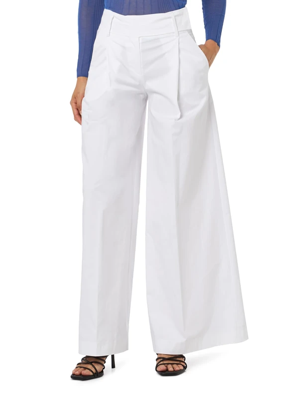 Pinko Women's Proteo Satin Trousers - White Brill Size 16