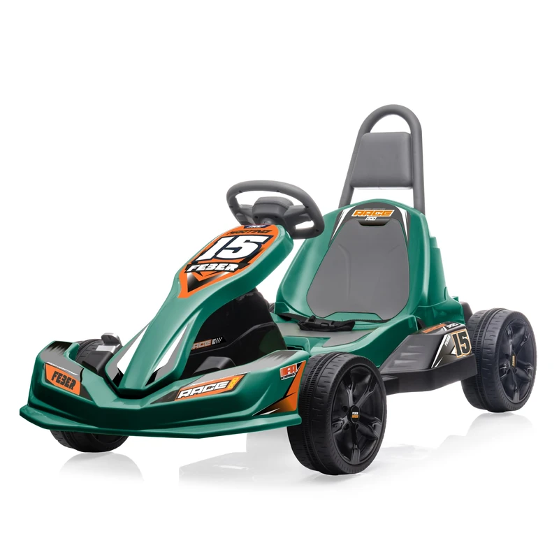 FEBER - GO Kart 12V, Formula 1 Children's Kart Car, Green, Sports Style, with 2 Gears and Speed Between 3 and 5 km/h, Safe for Boys and Girls From 3 to 5 Years, Famous (FEN15000)