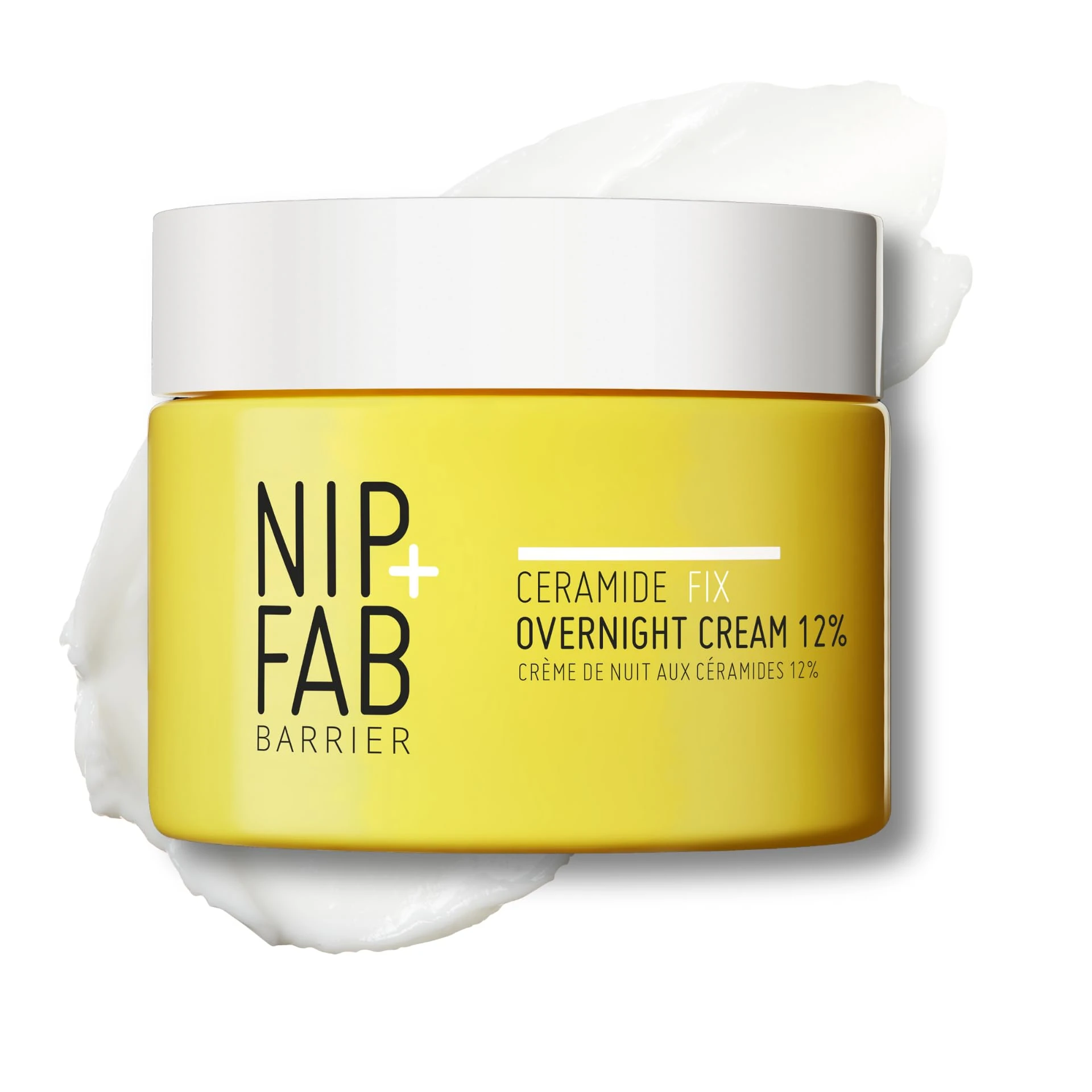Nip+Fab Ceramide Fix Overnight Cream 12% 50 ml, Luxurious Skin Barrier Replenisher, Elastin Production Support, Giving Your Skin a Firmer, More Youthful Appearance, with Azelaic Acid and Biolin