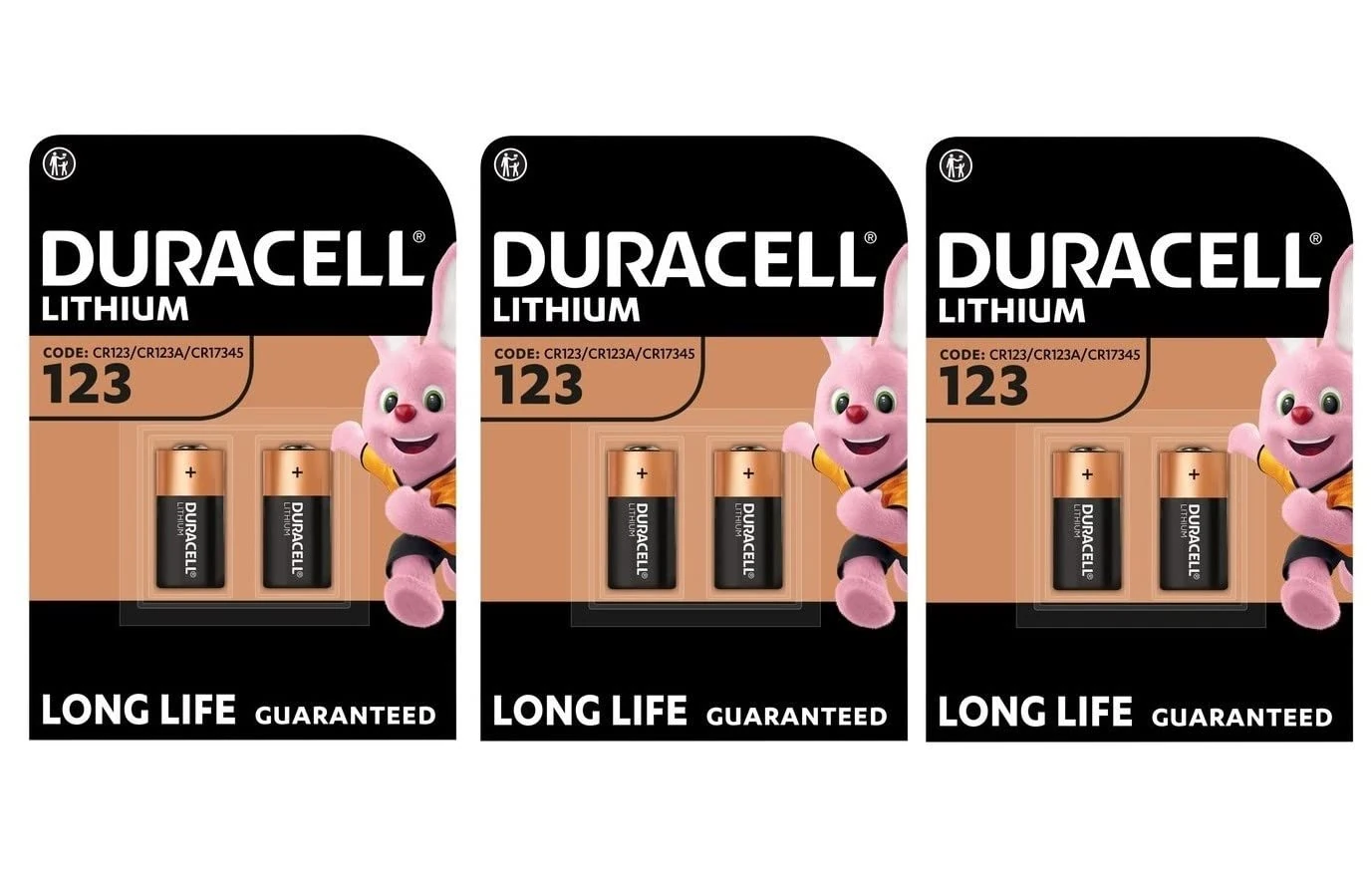 6 x Duracell 123 Lithium Batteries (3 Blister Packs of 2 Batteries) 6 Batteries