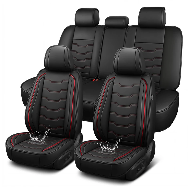 DISUTOGO for Jeep Compass Seat Covers 2012-2026(5 Seats,Redline)