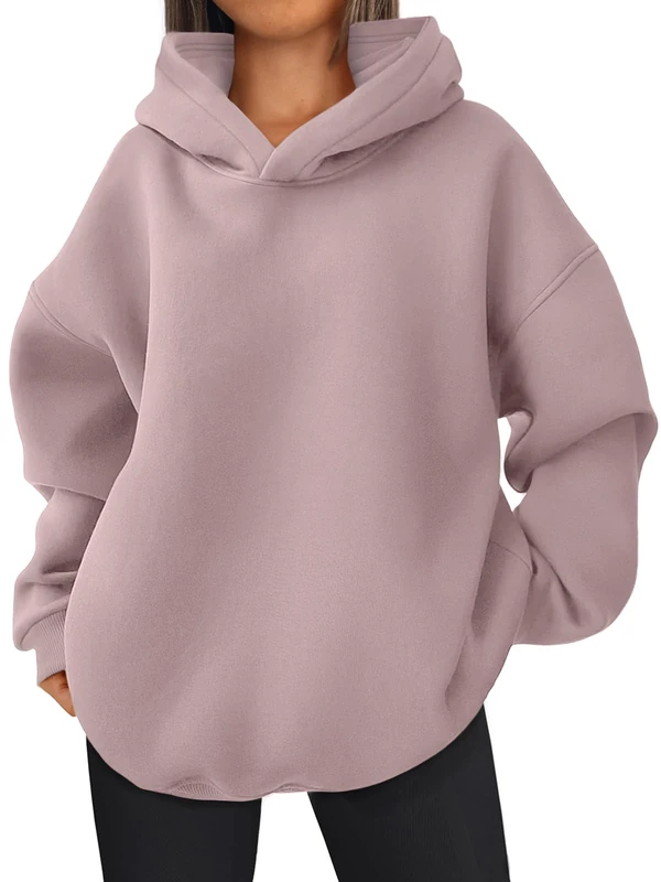 EFAN Womens Oversized Hoodies Sweatshirts Fleece Hooded Pullover Tops Sweaters Casual Comfy Fall Fashion Outfits Clothes 2023, Darkpink, XL