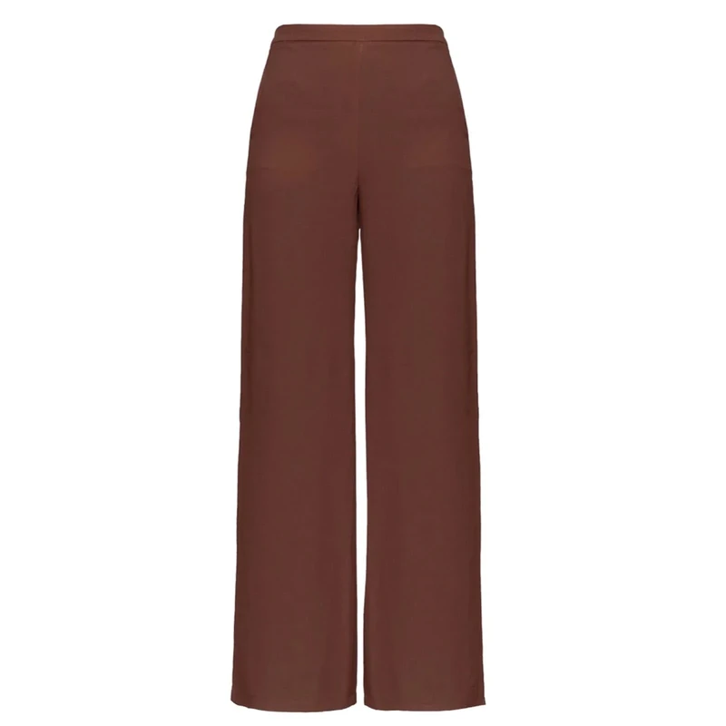 Pinko Women's Pirrico Crepe De Chine Vintage Trousers Dress Pants, L74_Brown Brown, 14