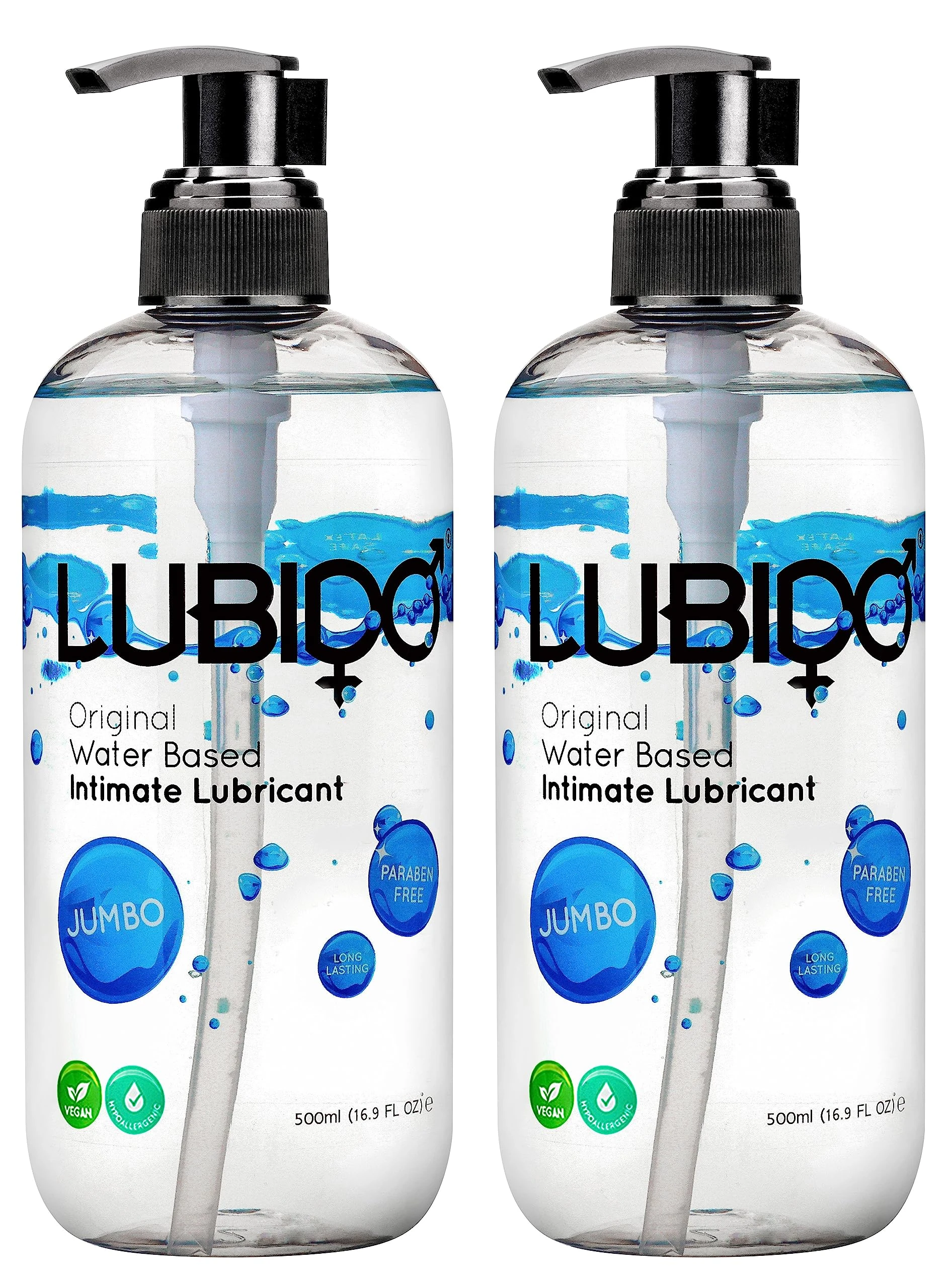Lubido Original Water Based Paraben Free Intimate Gel Lube – Jumbo 500ml (Pack of 2)