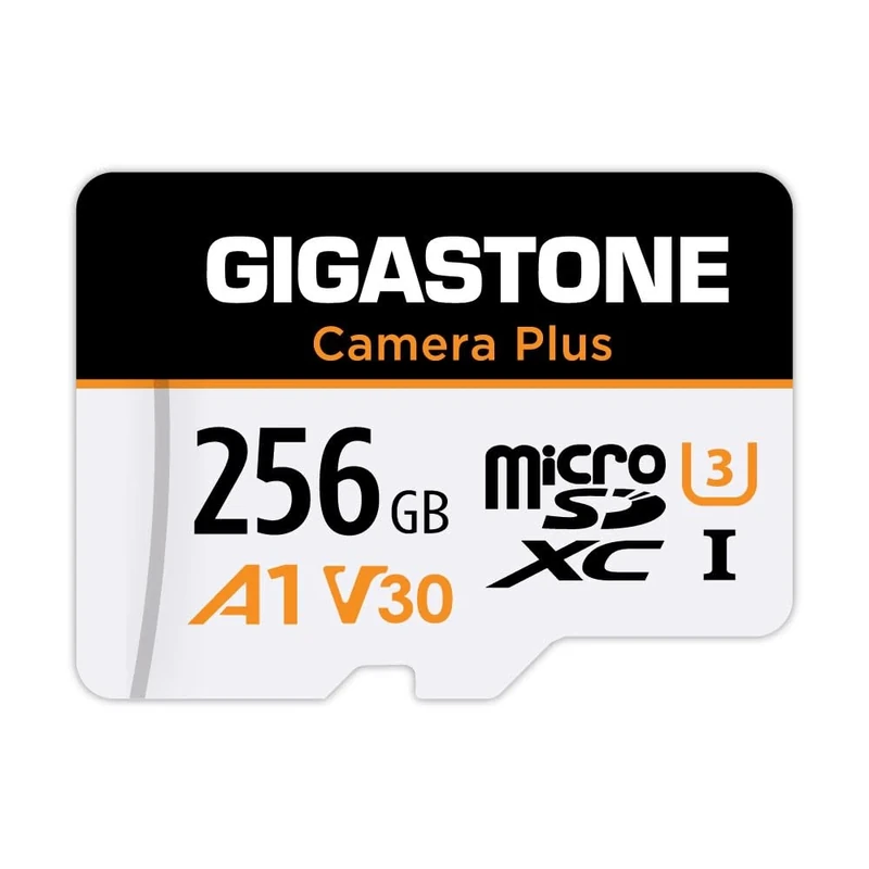 [GIGASTONE] 256GB Micro SD Card, Camera Plus, Action Camera, Sports Camera, High Speed 100MB/s, 4K UHD Video Recording, A1 V30 U3 Class 10, with Adapter