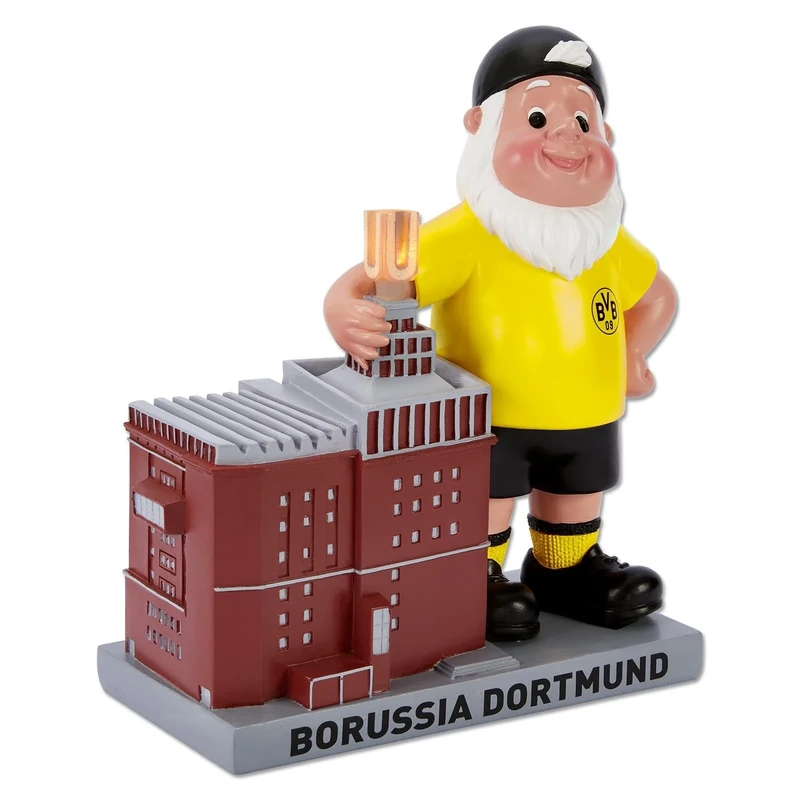 Borussia Dortmund BVB Garden Gnome U-Tower with LED – Includes Batteries 3 x LR41-22 x 9.5 x 24.3 cm