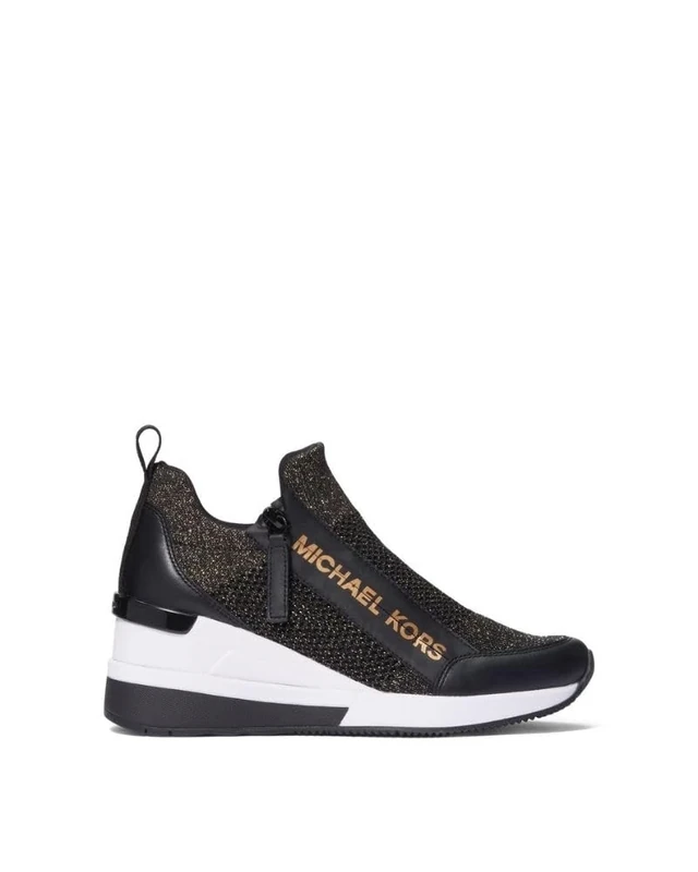 Michael Kors 43F3WIFS1M-080 Willis Wedge Trainer Women Black/Bronze UK 7